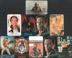1983-1988 Film témájú kártyanaptárak, közte Arnold Schwarzenegger - A halálosztó (Terminátor), A bolygó neve halál (Aliens), Bud Spencer és Terence Hill, stb., 10 db