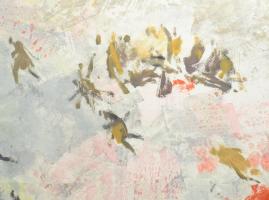 Gulyás Dénes (1927-2003): 1956 Kossuth téri sortűz a Parlamentnél. Olaj, farost, jelzett, keretben, ...