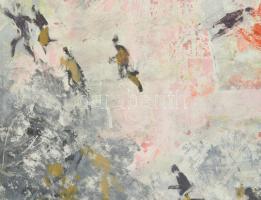 Gulyás Dénes (1927-2003): 1956 Kossuth téri sortűz a Parlamentnél. Olaj, farost, jelzett, keretben, ...