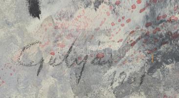 Gulyás Dénes (1927-2003): 1956 Kossuth téri sortűz a Parlamentnél. Olaj, farost, jelzett, keretben, ...