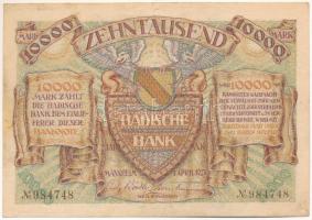 Németország / Weimari Köztársaság / Mannheim 1923. 10.000M szükségpénz vízjeles papíron T:F ragasztott, szép papír Germany / Weimar Republic / Mannheim 1923. 10.000 Mark necessity note on watermarked paper C:F sticked, fine paper Krause S910