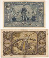 Német Birodalom / Weimari Köztársaság / Mannheim / Badische Bank 1922. 500M + 5000M T:F egyik ragasz...