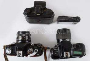 VEgyes kamerák, javítandók. Pentacon Praktica L fényképezőgép, Carl Zeiss Jena Tessar 50mm f/2.8 obj...