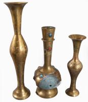 Réz tételek: pohárkák, tálak, vázák, stb