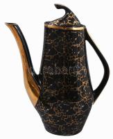 Cmielow fekete arany mintás mokkás készlet alátéttel, jelzett, 5 személyes, egy csésze és alj hiányz...