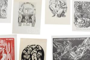 Klf. magyar és külföldi alkotók (Zórád Ernő, Trojan Marian József stb.): 17 db erotikus ex libris és...