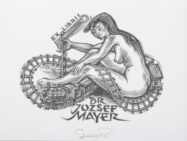 Klf. magyar és külföldi alkotók (Zórád Ernő, Trojan Marian József stb.): 17 db erotikus ex libris és...