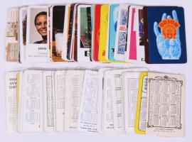 Vegyes kártyanaptár tétel, kb. 100 db