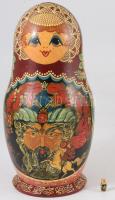 Nagy matrjoska baba készlet. Fa. 27 cm
