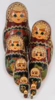 Nagy matrjoska baba készlet. Fa. 27 cm
