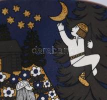 Arabia finn Uasikkionen design dísztányér, Matricás, jelzett, hibátlan, tartóval, 20 cm