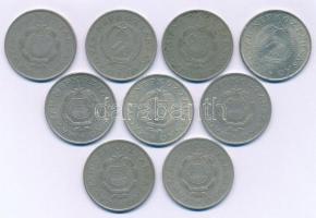1950-1966. 2Ft Cu-Ni (9db, 8xklf) T:XF,VF patina Adamo F7.1, F7.2, F7.3