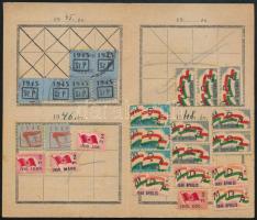 1945-1950 Szociáldemokrata Párt tagsági könyv különféle bélyegekkel