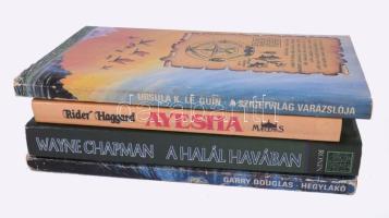 4 db könyv - A halál havában; Ayesha; A szigetvilág varázslója; Hegylakó. Kiadói papírkötés, jó és k...