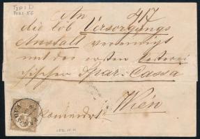 1871 Levél Kőnyomat 15kr bérmentesítéssel "PANCSOVA" - Wien ("D" típus, 56. pozíció) (ex Schäffling)