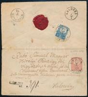 1872 Ajánlott 5kr díjjegyes levél Réznyomat 10kr díjkiegészítéssel nagyon ritka "VADNA / BORSOD M." bélyegzéssel (Gudlin 400 p) -"KALOCSA"