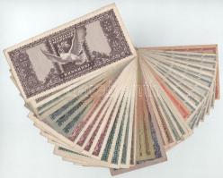 35db-os vegyes pengőtétel 1945-1946. 500P-1.000.000.000P (14xklf) + 10.000MP-100.000.000MP (10xklf) ...