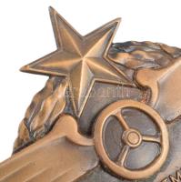 Balesetmentes közlekedésért réz jelvény, felszerelhető, 8×10 cm