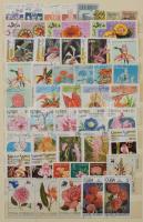 Vegyes motívum tétel (virág, festmény, sport), benne sorok, blokkok, többletpéldányok, 10 lapos, közepes Schaubek berakóban
