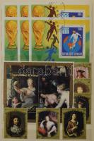 Vegyes motívum tétel (virág, festmény, sport), benne sorok, blokkok, többletpéldányok, 10 lapos, köz...