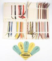 34 db klf cipőfűző minta ca 1960 + Budapesti Kisipari Szövetkezet reklámos legyező