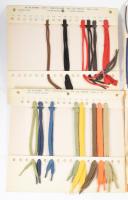 34 db klf cipőfűző minta ca 1960 + Budapesti Kisipari Szövetkezet reklámos legyező