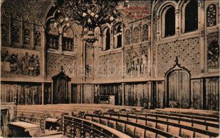 Kecskemét, Városháza, nagy tanácsterem, belső. Kiadja Komor Gyula VI. sz. - 1918. (EK)