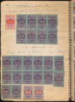 Forgalmi adókönyv 1945. novembertől, rengeteg adóbélyeggel