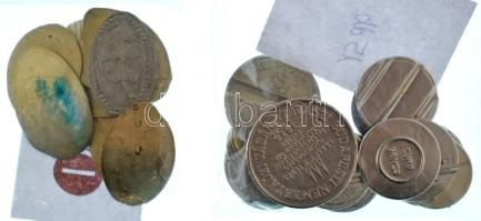 Vegyes 15db-os vegyes fém magyar és külföldi telefonérme / zseton tétel + 8db lapított forint T:vegy...