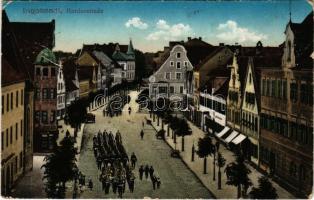 Ingolstadt; Harderstrasse / parade, street view, pastry shop (kopott sarkak/worn corners)