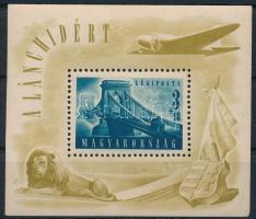1948 Lánchíd II. blokk (35.000) (folt a gumiban / spot in gum)