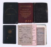Vegyes okmány tétel, közte MLSZ játékos-igazolvány, M. kir. 104. honv. légvédelmi tüzérosztály szolgálati jegy, Ipartestületek Országos Központja igazolvány, stb., összesen 12 db
