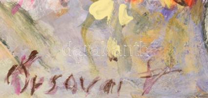 Orsovai Valéria (1943 -): Virágok. Olaj, fa, jelzett. 30×40 cm