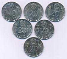 1982-1989. 20Ft Cu-Ni (6xklf) T:UNC,AU Adamo F10