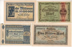 Német Birodalom / Weimari Köztársaság 1923. 500.000M - 10.000.000M (4xklf) T:AU-VG kettő szép papír German Empire / Weimar Republic 1923. 500.000 Mark - 10.000.000 Mark (4xdiff) C:AU-VG two fine paper