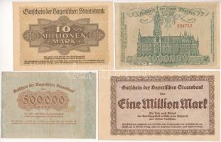 Német Birodalom / Weimari Köztársaság 1923. 500.000M - 10.000.000M (4xklf) T:AU-VG kettő szép papír
...