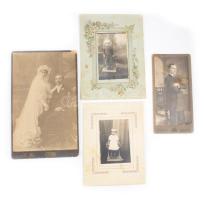 ca 1900 4 db kabinetfotó klf méretben