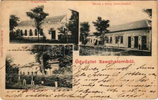 1902 Szeghalom, Városháza, Simay óvoda, Simay János utca Kohn Sándor üzlete és saját kiadása (fl)