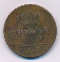 Olasz Államok 1857. 10t Cu "II. Ferdinánd" T:VF, ph. Italian States 1857. 10 Tornesi Cu "Ferdinand II" C:VF edge error