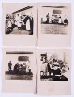 1940 Erdélyi bevonulás, katonák, apácák, civilek népviseletben, gyerekek stb., össz. 4 db fotó, 6,5x6,5 és 8,5x6,5 cm közötti méretekben