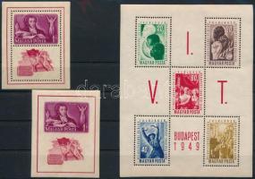 1949 VIT I. blokk + Puskin-blokkpár (16.000)
