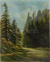 Mednyánszky jelzéssel: Hegyvidéki táj. Olaj, vászon. 31×24,5 cm