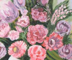 Olvashatatlan (Czóbel?) jelzéssel: Csendélet. Olaj, vászon. 50×40 cm