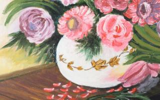 Olvashatatlan (Czóbel?) jelzéssel: Csendélet. Olaj, vászon. 50×40 cm