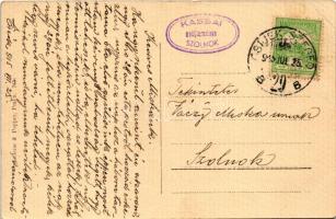 1915 Eszék, Essegg, Osijek; Strossmajerova ulica / Stroßmayergasse / Strossmayer utca, üzletek, lóva...