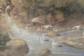 Herman Lipót jelzéssel: Táj. Olaj, vászon. Dekoratív, sérült fakeretben. 40×50 cm