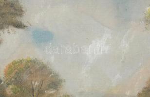 Herman Lipót jelzéssel: Táj. Olaj, vászon. Dekoratív, sérült fakeretben. 40×50 cm