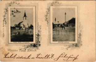 1899 (Vorläufer) Nagykáta, Római katolikus templom, Honvéd oszlop, emlékmű. Rigler rt. Art Nouveau, floral (EB)