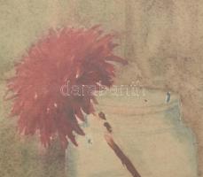 Olvashatatlan (Vaszary?) jelzéssel: Csendélet. Akvarell, papír, üvegezett fakeretben, 40x29,5 cm