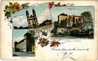 1903 Tata, Tata-Tóváros; Kastély, Nagy templom, régi vár. Nobel Adolf Art Nouveau floral (EK)